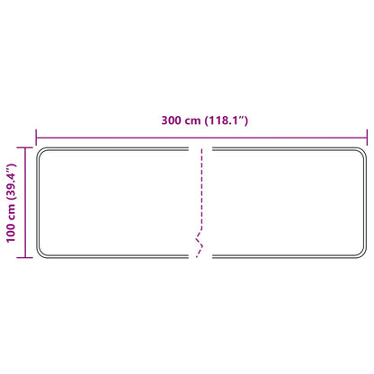Runner Tappeto MARSA Nero 100 x 300 cm Poliestere e PVC | homemem39