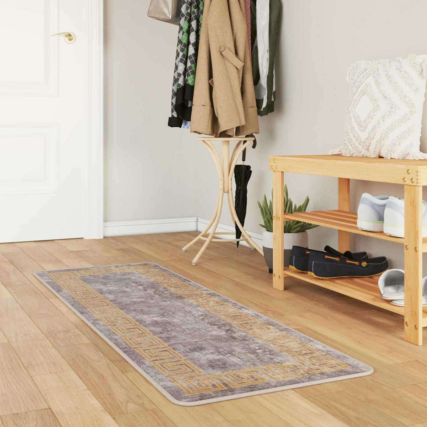 Runner Tappeto MARSA Grigio 50 x 200 cm Poliestere e PVC | homemem39