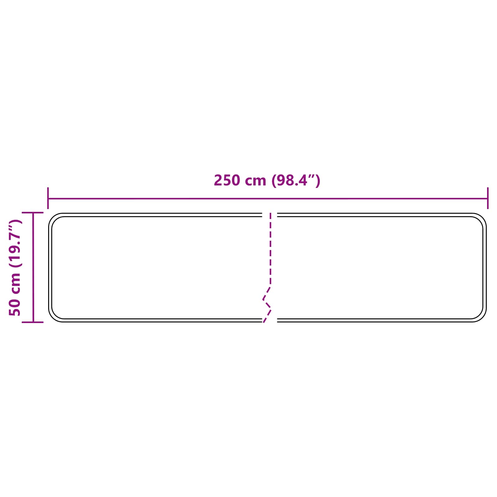Runner Tappeto MARSA Grigio 50 x 250 cm Poliestere e PVC | homemem39