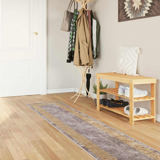 Runner Tappeto MARSA Grigio 50 x 350 cm Poliestere e PVC | homemem39