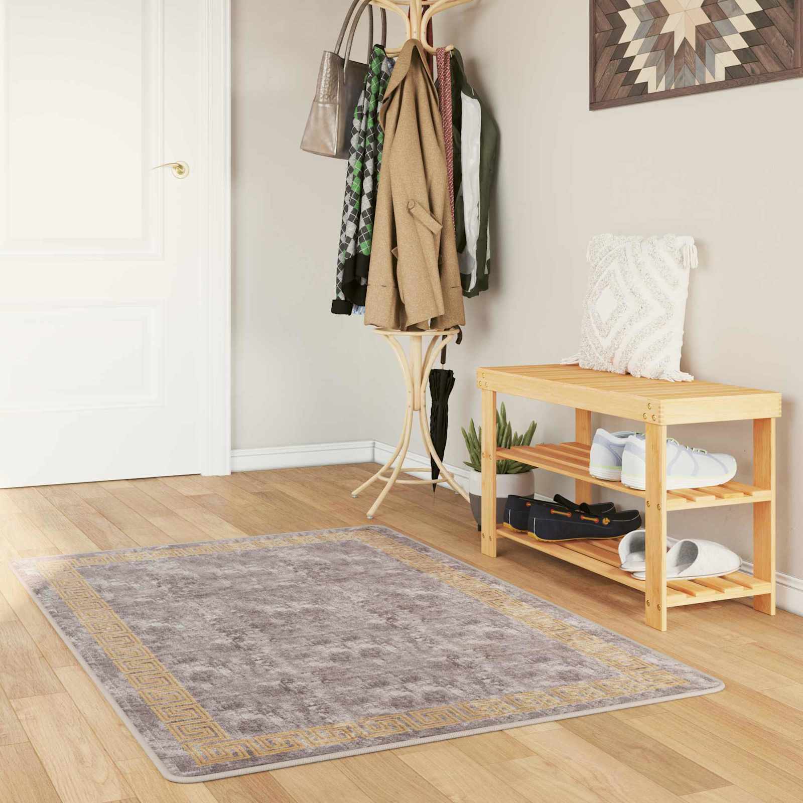 Runner Tappeto MARSA Grigio 80 x 200 cm Poliestere e PVC | homemem39