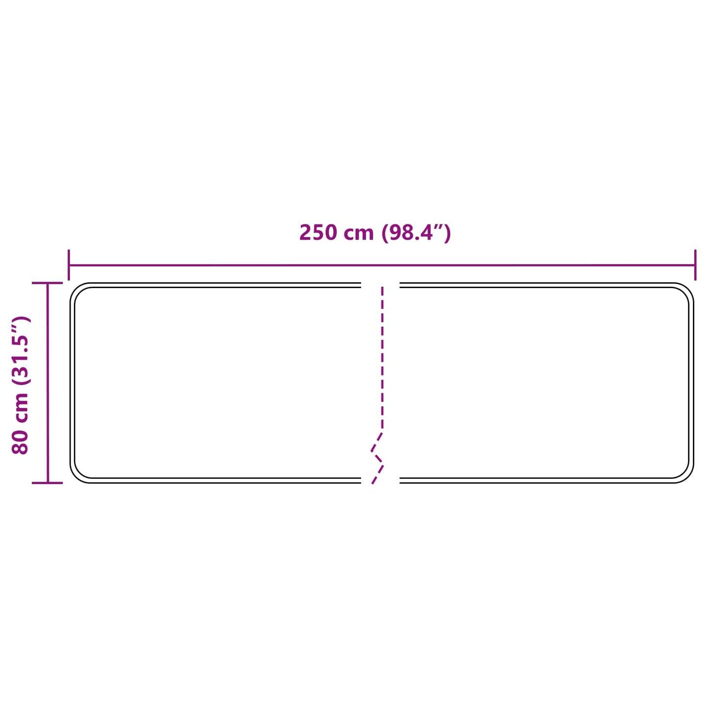 Runner Tappeto MARSA Grigio 80 x 250 cm Poliestere e PVC | homemem39
