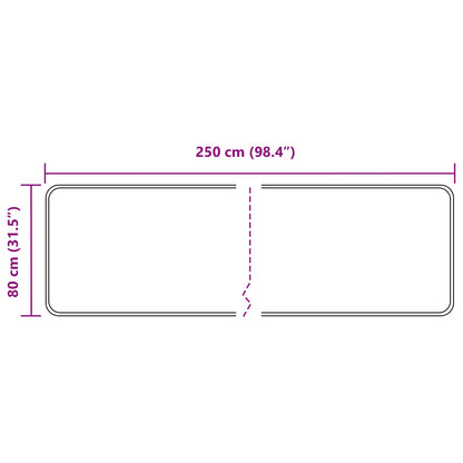 Runner Tappeto MARSA Grigio 80 x 250 cm Poliestere e PVC | homemem39
