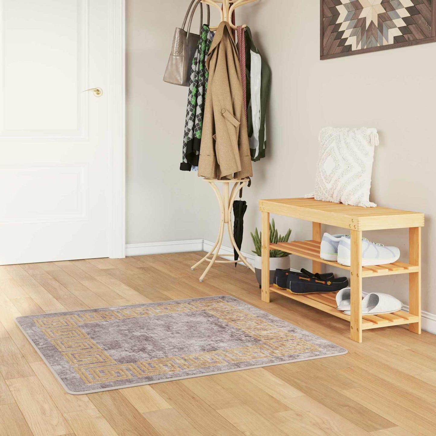 Runner Tappeto MARSA Grigio 100 x 100 cm Poliestere e PVC | homemem39