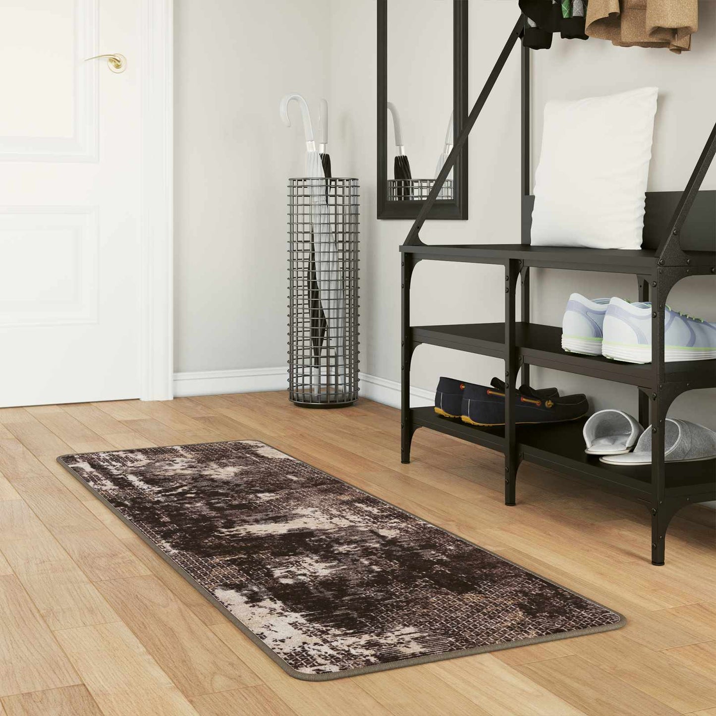 Runner Tappeto MARSA Nero 50 x 100 cm Poliestere e PVC | homemem39