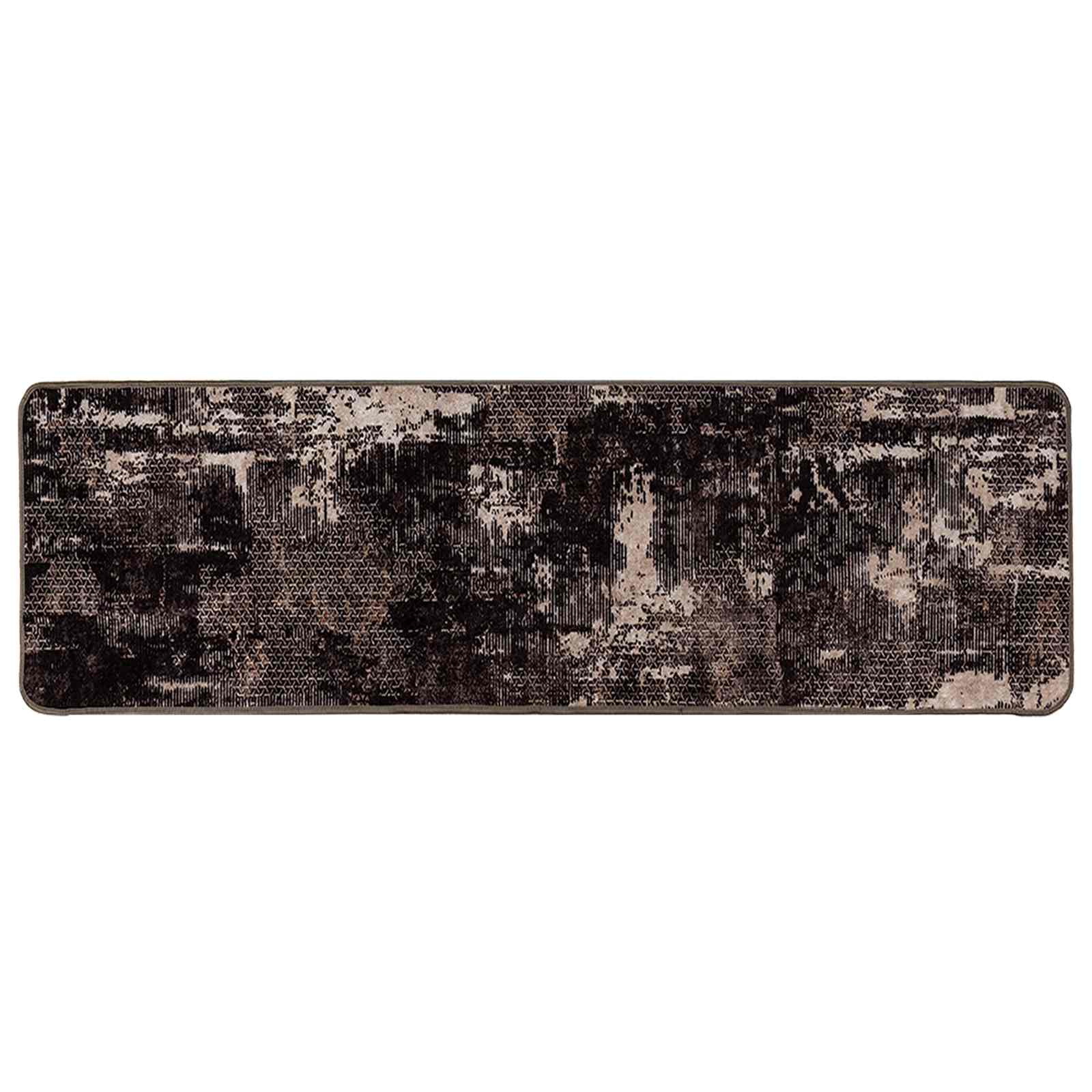 Runner Tappeto MARSA Nero 50 x 450 cm Poliestere e PVC | homemem39