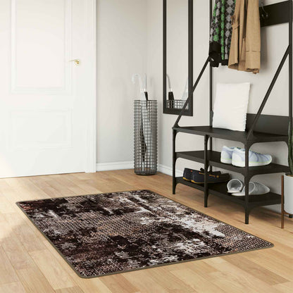 Runner Tappeto MARSA Nero 80 x 100 cm Poliestere e PVC | homemem39