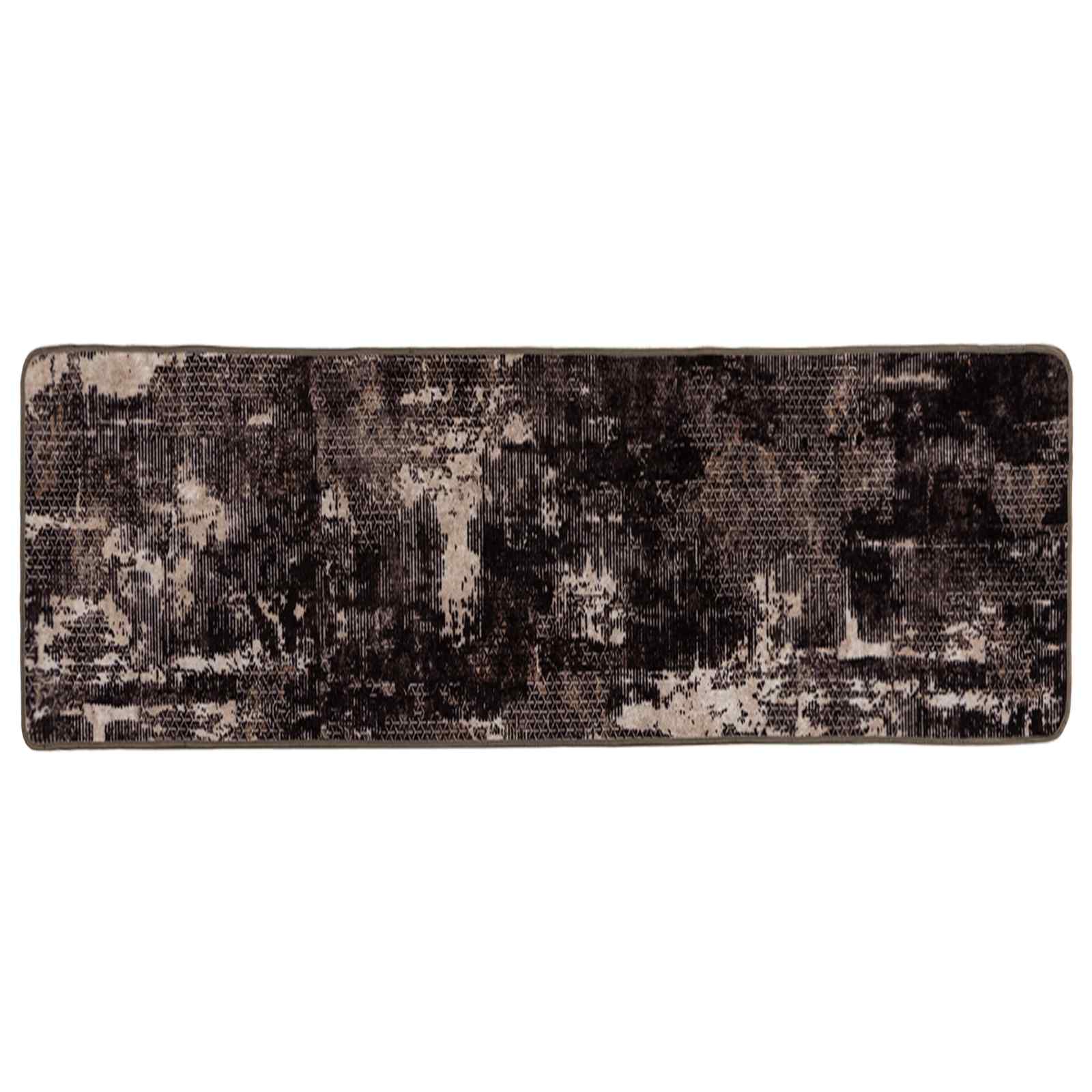 Runner Tappeto MARSA Nero 80 x 200 cm Poliestere e PVC | homemem39