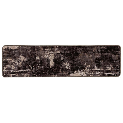 Runner Tappeto MARSA Nero 80 x 350 cm Poliestere e PVC | homemem39