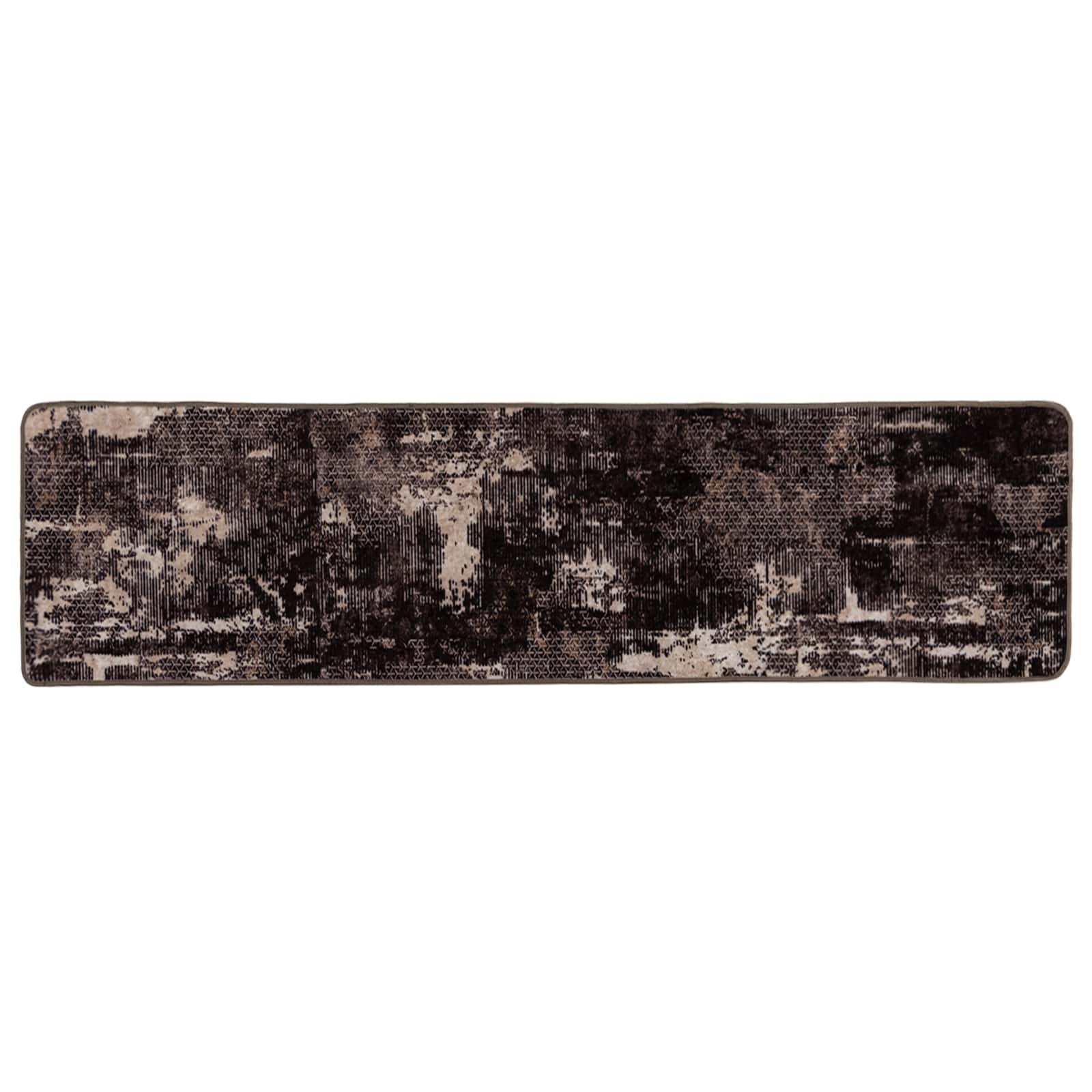 Runner Tappeto MARSA Nero 80 x 400 cm Poliestere e PVC | homemem39
