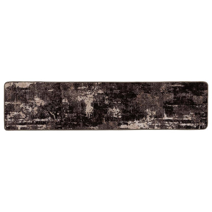 Runner Tappeto MARSA Nero 80 x 450 cm Poliestere e PVC