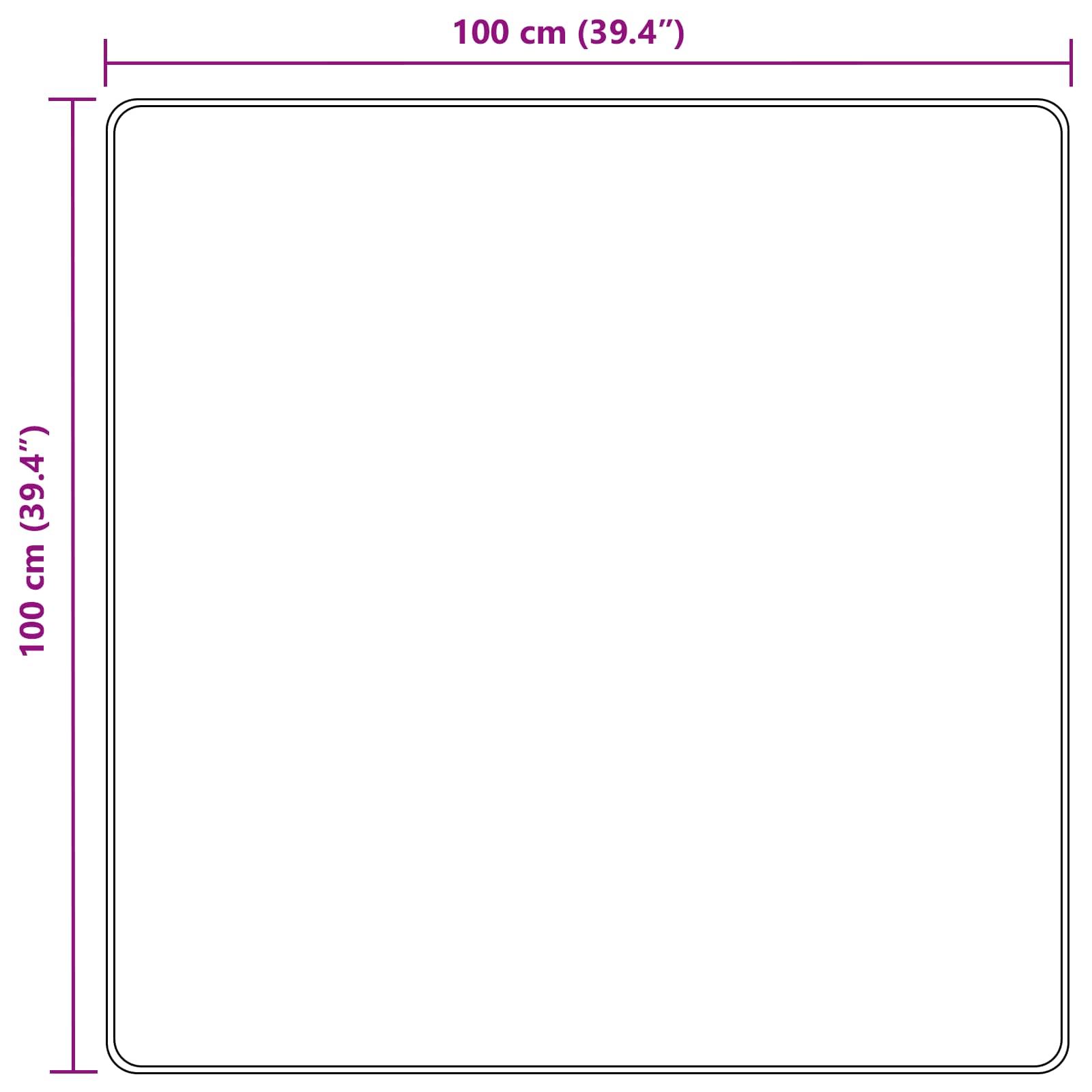 Runner Tappeto MARSA Nero 100 x 100 cm Poliestere e PVC | homemem39