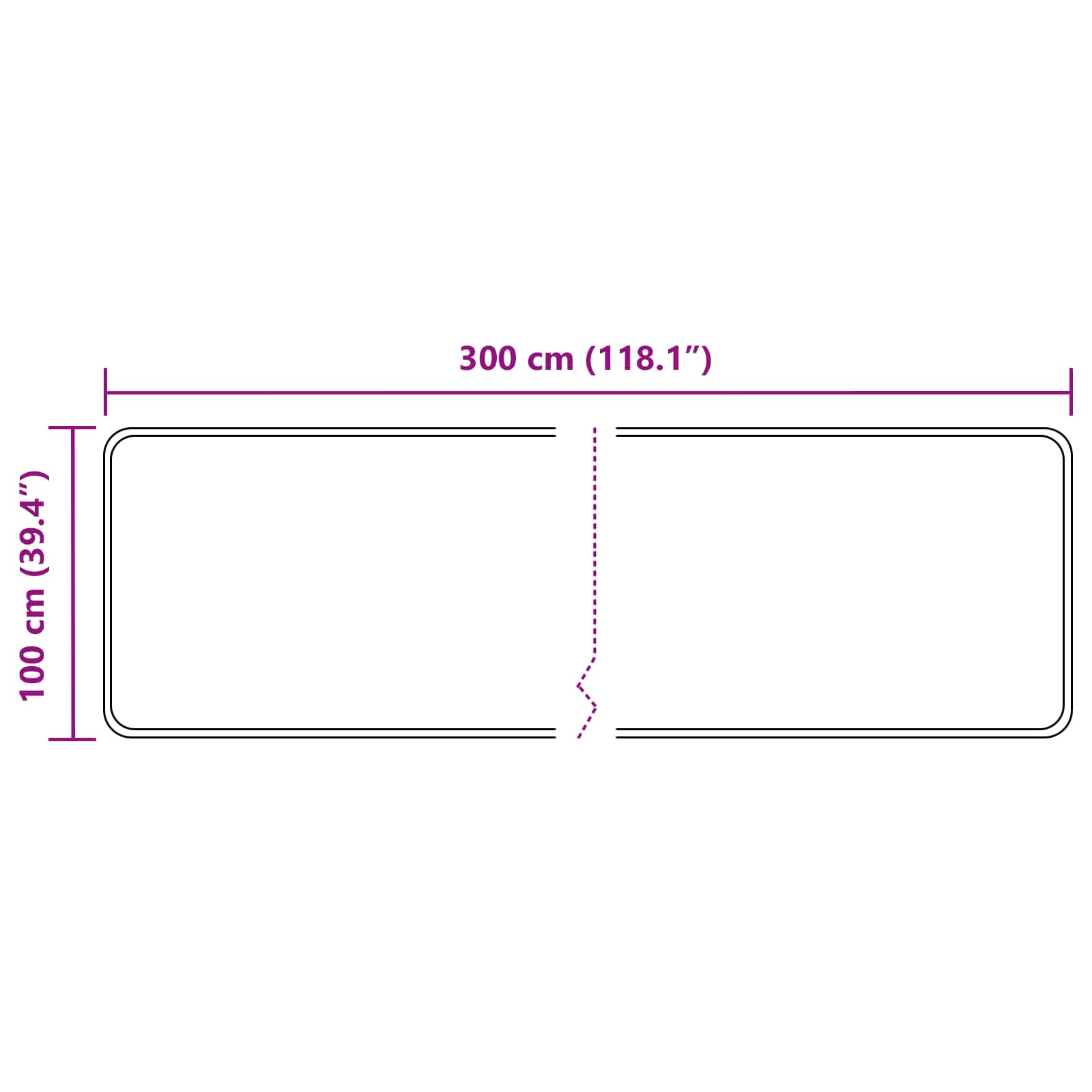 Runner Tappeto MARSA Nero 100 x 300 cm Poliestere e PVC | homemem39