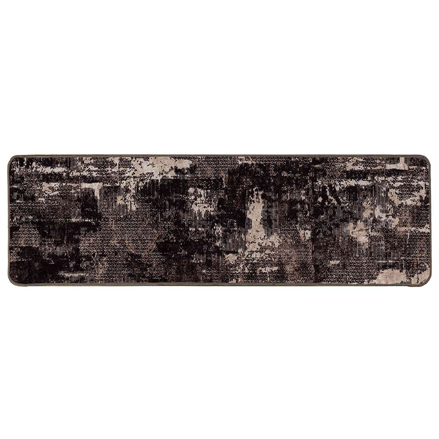 Runner Tappeto MARSA Nero 100 x 450 cm Poliestere e PVC | homemem39