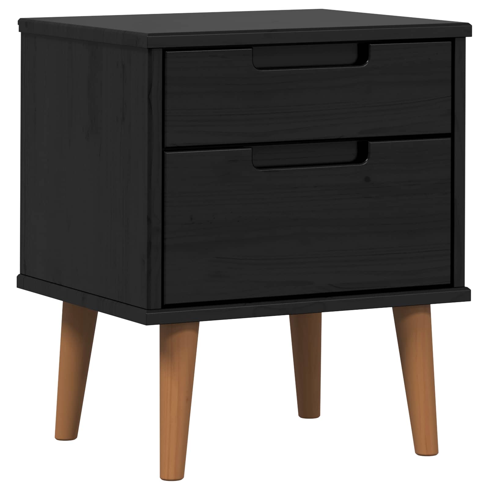 Armadio da Notte Nero 40 x 35 x 48 cm Legno di pino massiccio | homemem39