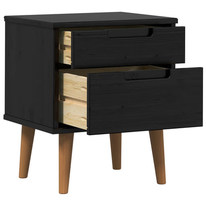 Armadio da Notte Nero 40 x 35 x 48 cm Legno di pino massiccio | homemem39