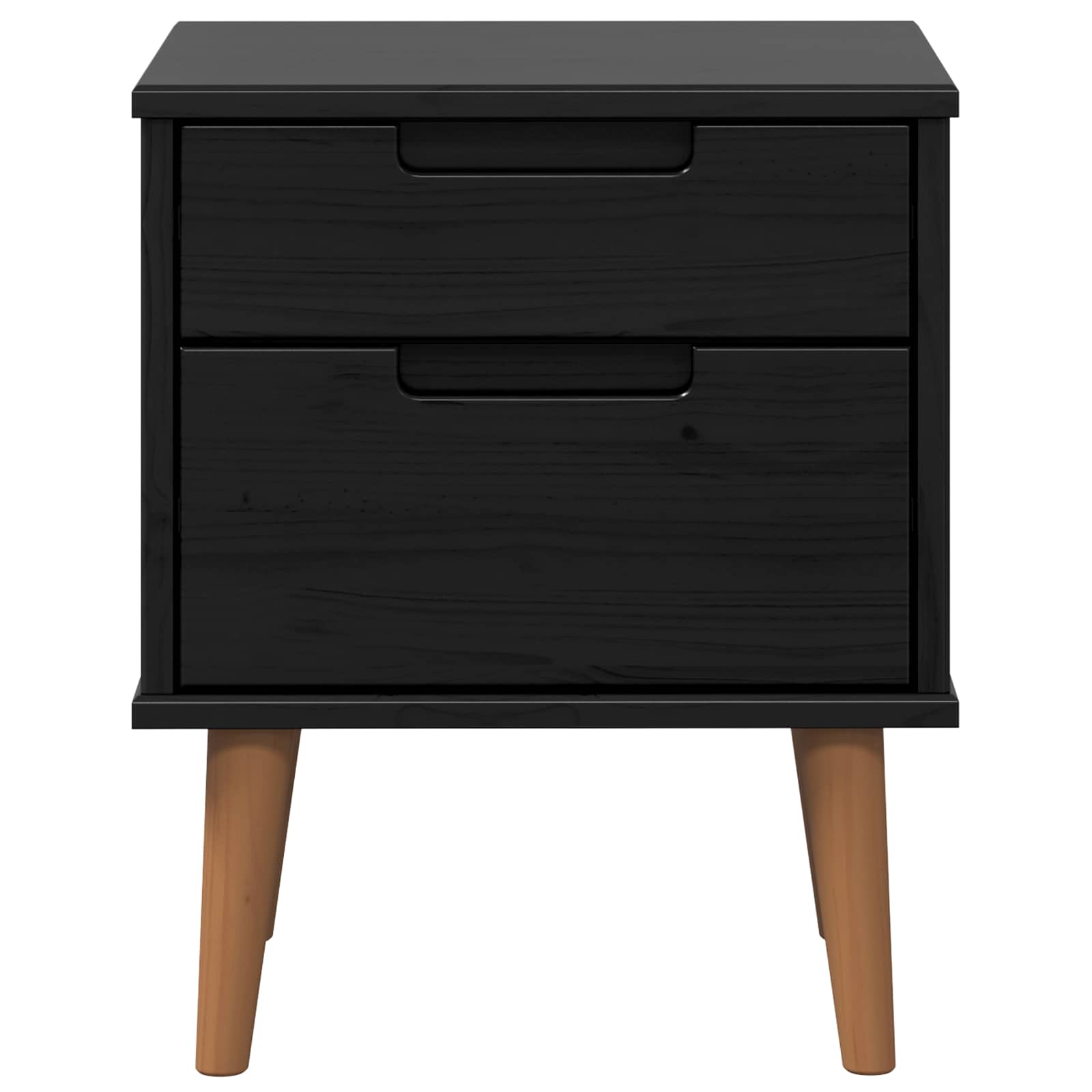 Armadio da Notte Nero 40 x 35 x 48 cm Legno di pino massiccio | homemem39