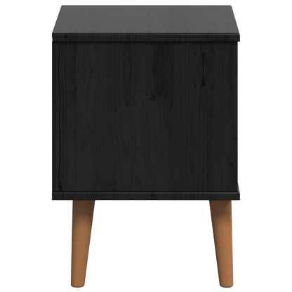 Armadio da Notte Nero 40 x 35 x 48 cm Legno di pino massiccio | homemem39