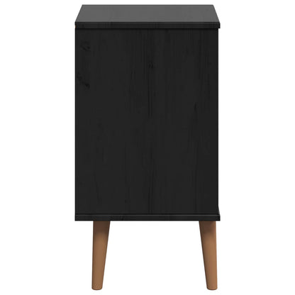 Armadio da Notte Nero 40 x 35 x 65 cm Legno di pino massiccio | homemem39