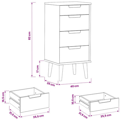 Cassettiera MOLDE Caramello 40 x 35 x 82 cm | homemem39