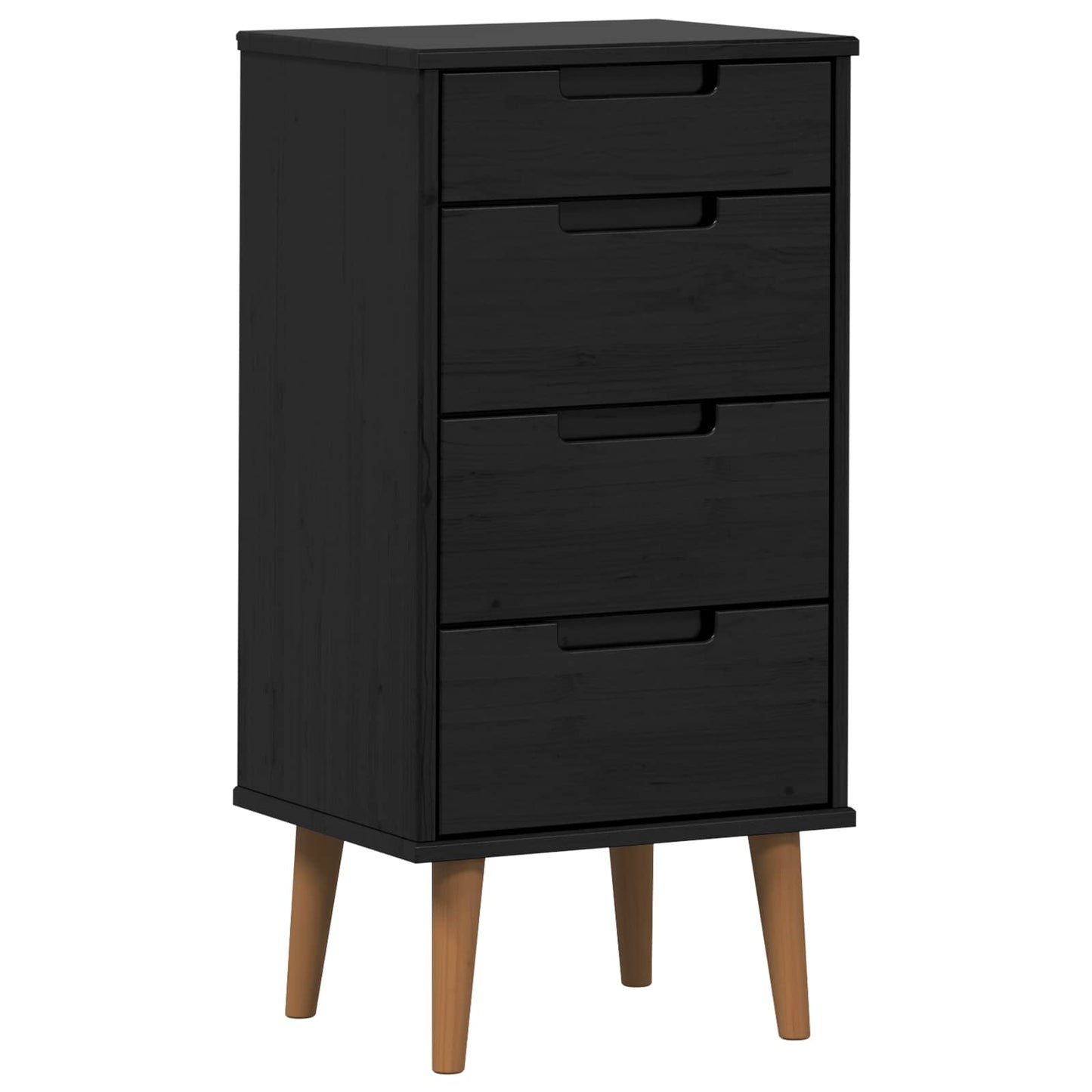 Cassettiera MOLDE Nero 40 x 35 x 82 cm Legno Massello di Pino | homemem39