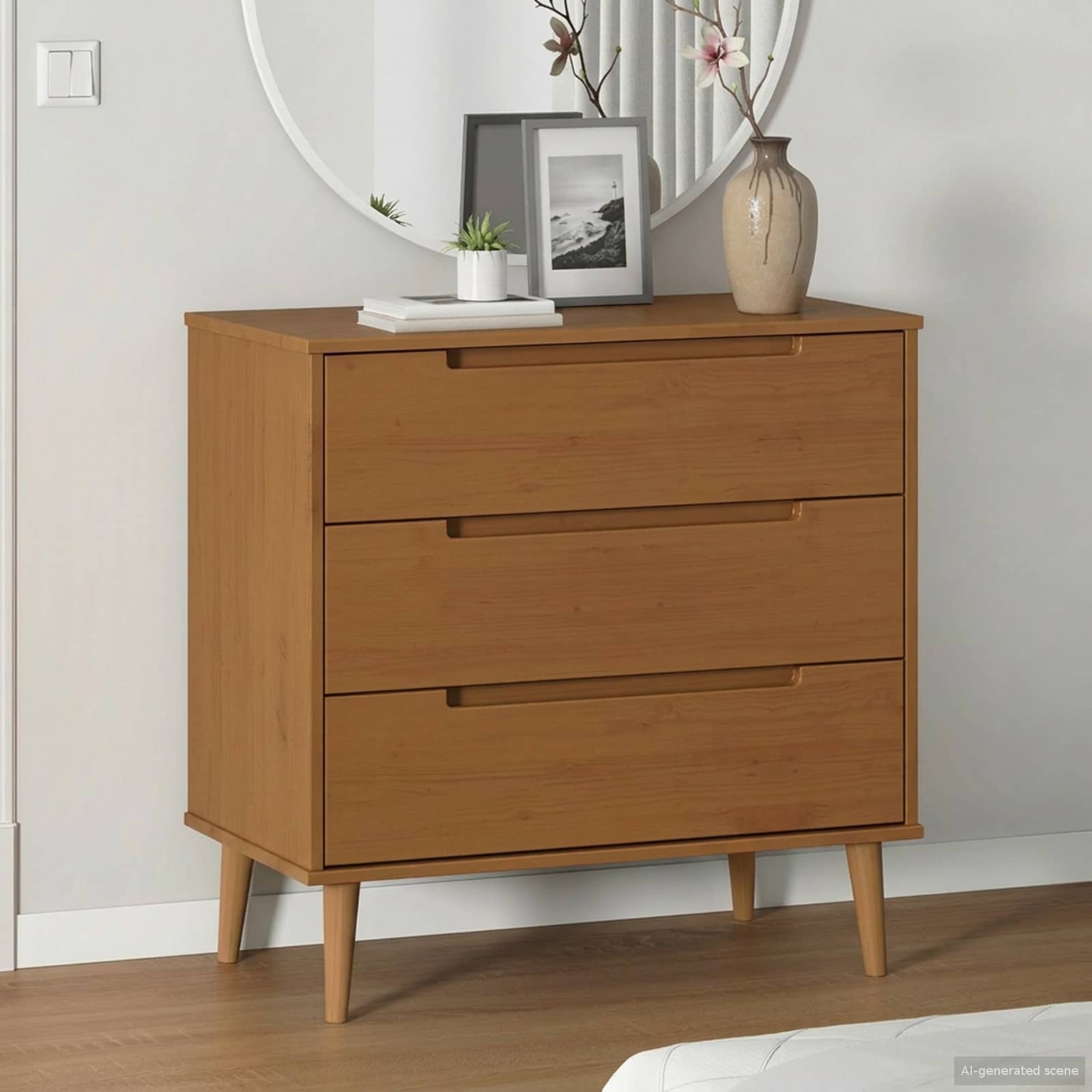 Cassettiera MOLDE Caramello 80 x 40 x 80 cm | homemem39