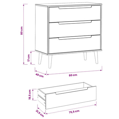 Cassettiera MOLDE Caramello 80 x 40 x 80 cm | homemem39