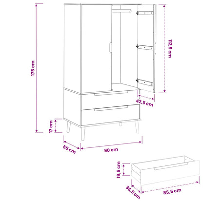 Guardaroba MOLDE Caramello 90 x 55 x 175 cm | homemem39