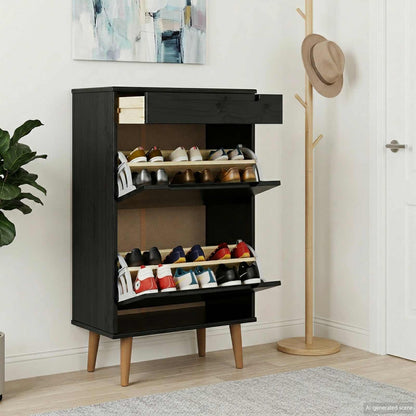 Mobile per scarpe MOLDE 59,5 x 35 x 103 cm Nero | homemem39