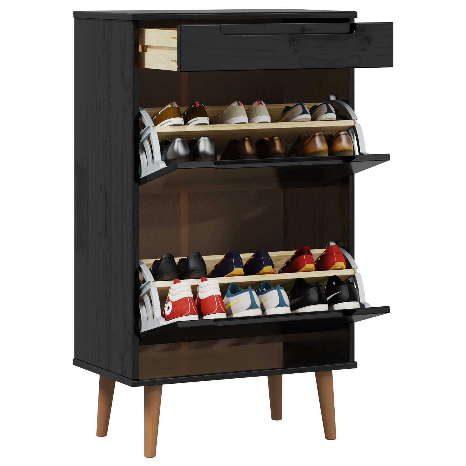 Mobile per scarpe MOLDE 59,5 x 35 x 103 cm Nero | homemem39