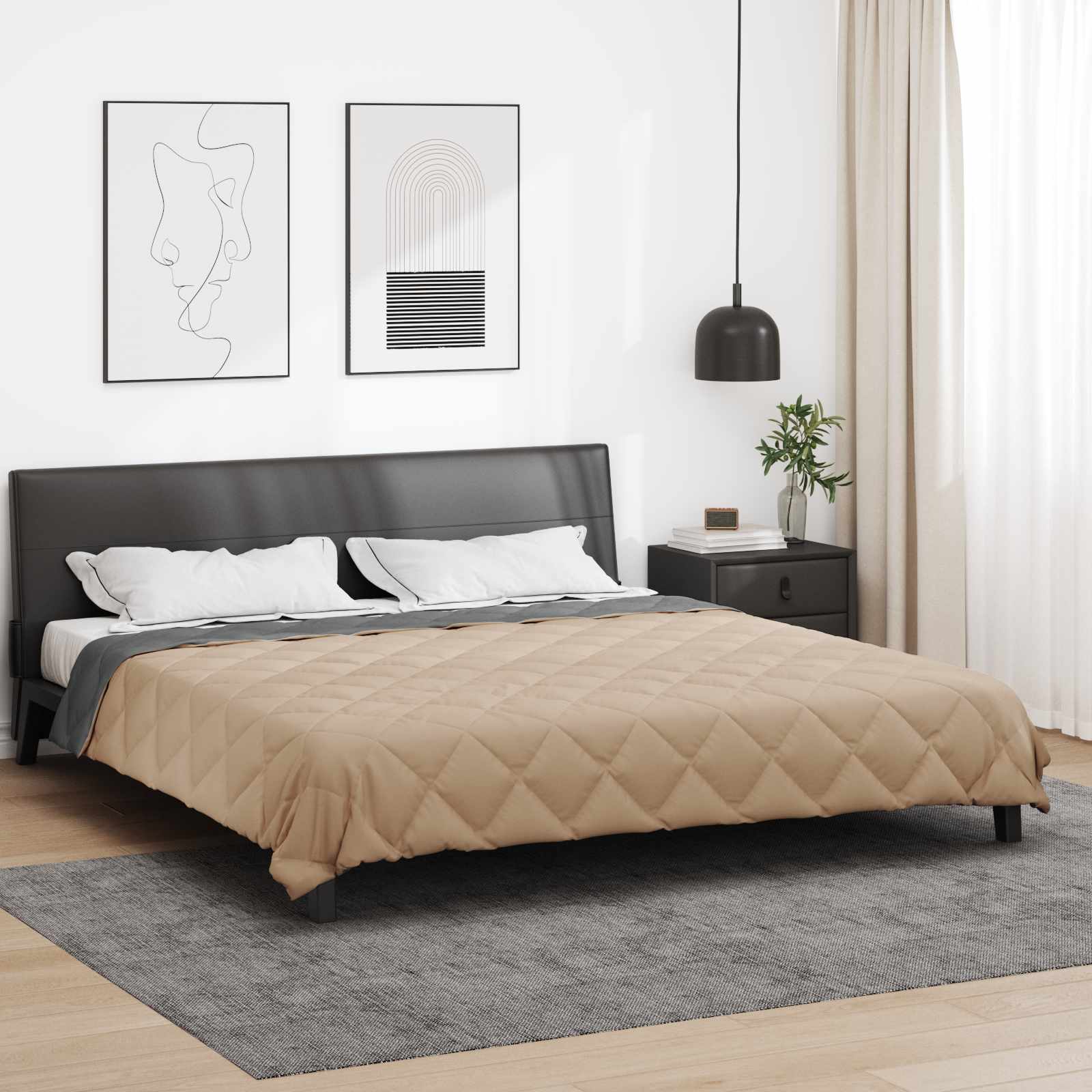 Duvet Estivo Antracite e Talpa 220 x 200 cm Microfibra | homemem39