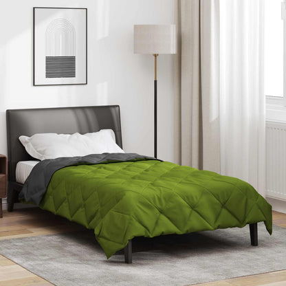Duvet Estivo Verde e Antracite 200 x 155 cm Microfibra