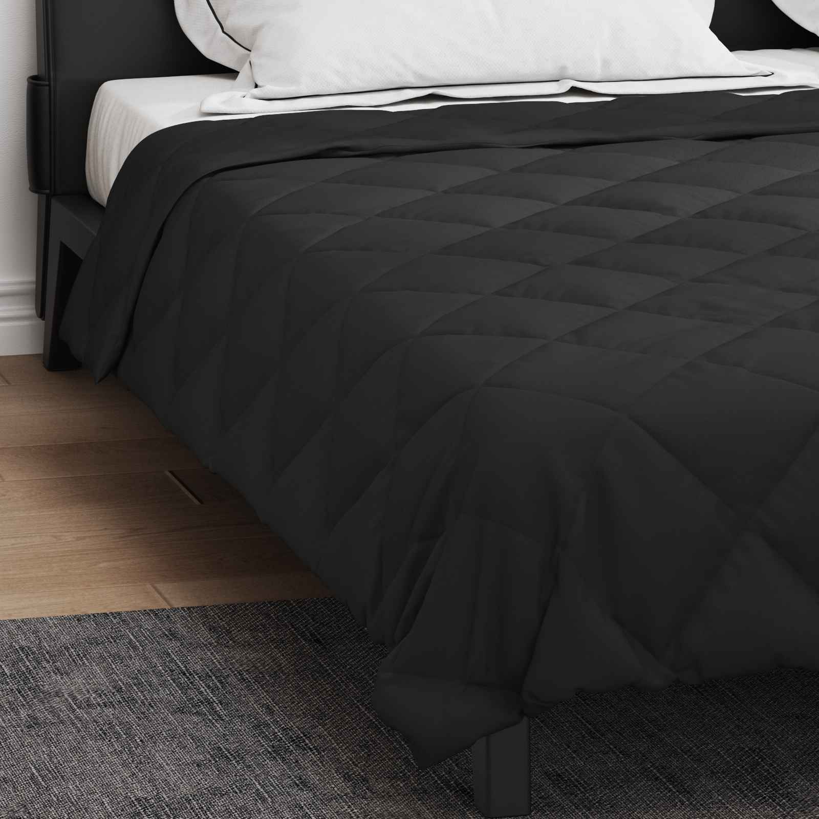 Piumone Completo Annuale Nero 200 x 200 cm Microfibra | homemem39