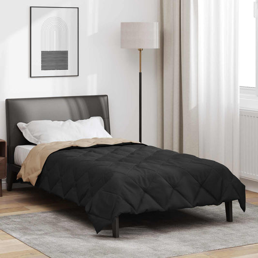Piumone Completo Annuale Nero e Talpa 140 x 200 cm Microfibra - homemem39