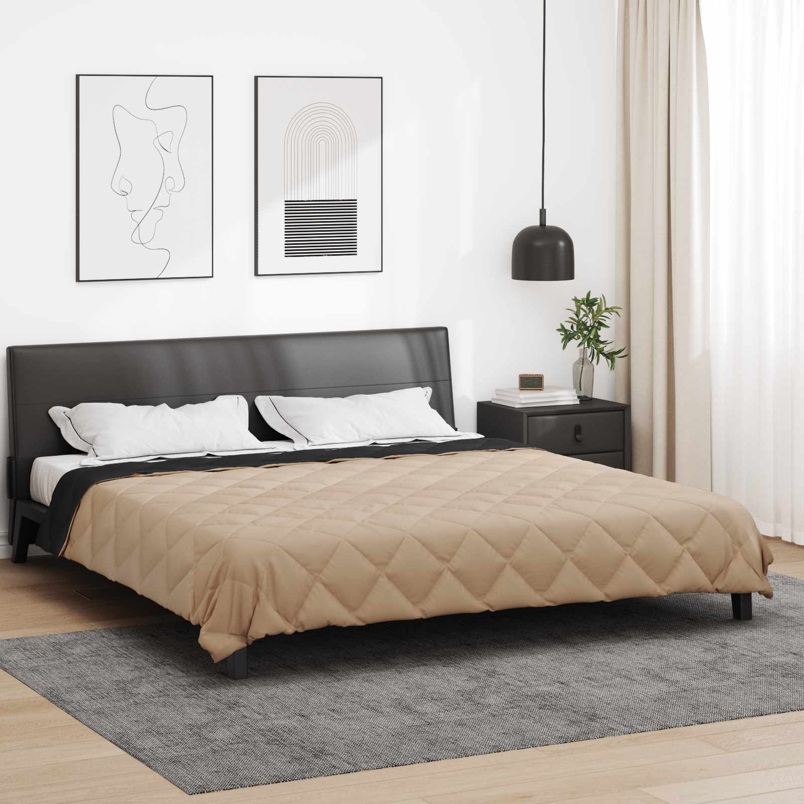 Piumone Completo Annuale Nero e Talpa 200 x 240 cm Microfibra | homemem39