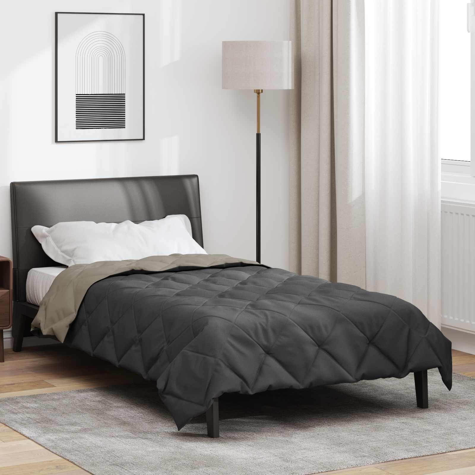 Piumone Completo Annuale Grigio chiaro e Antracite 140 x 200 cm | homemem39