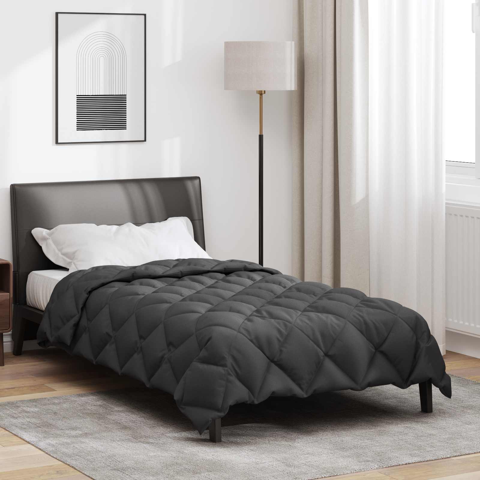 Duvet Invernale Antracite 135 x 220 cm Microfibra | homemem39