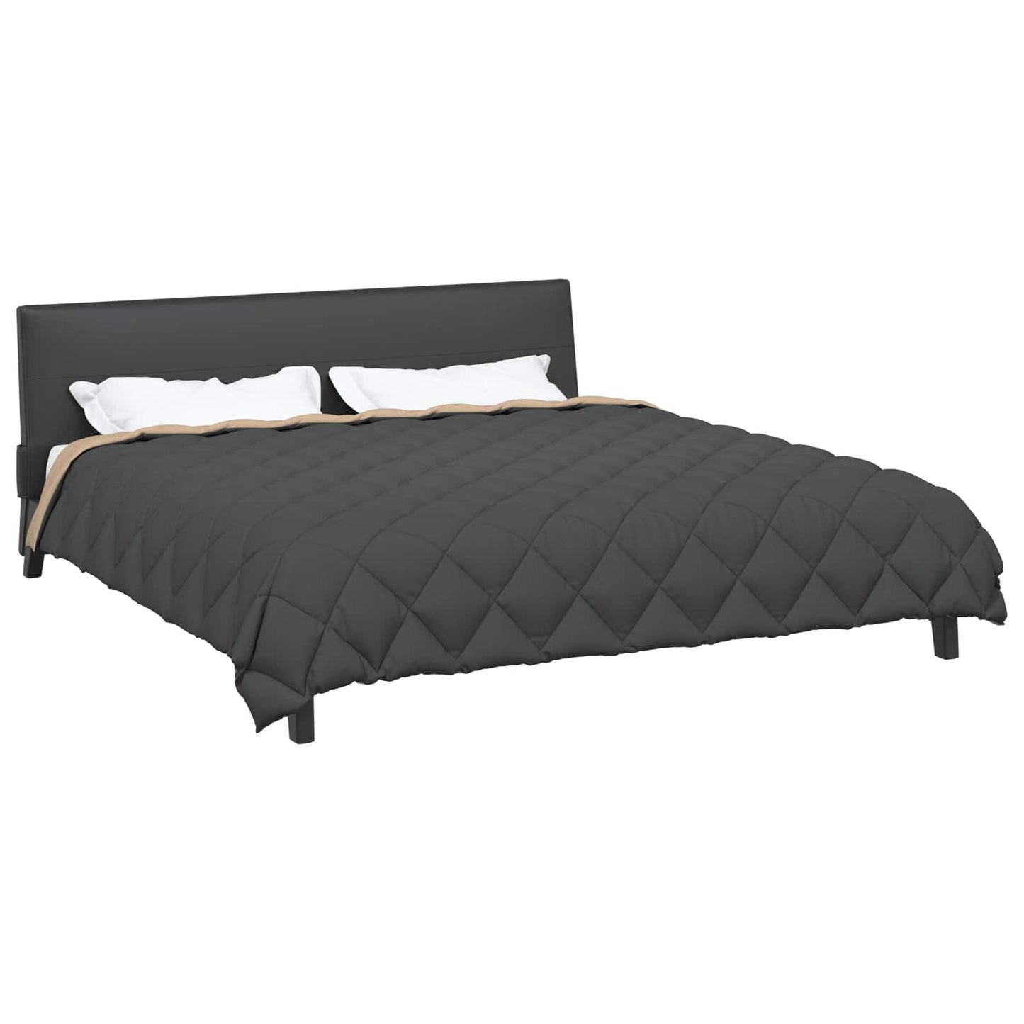 Duvet Invernale Antracite e Talpa 240 x 260 cm Microfibra