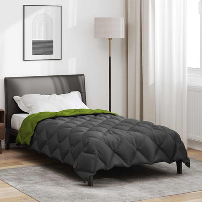 Duvet Invernale Verde e Antracite 200 x 155 cm Microfibra