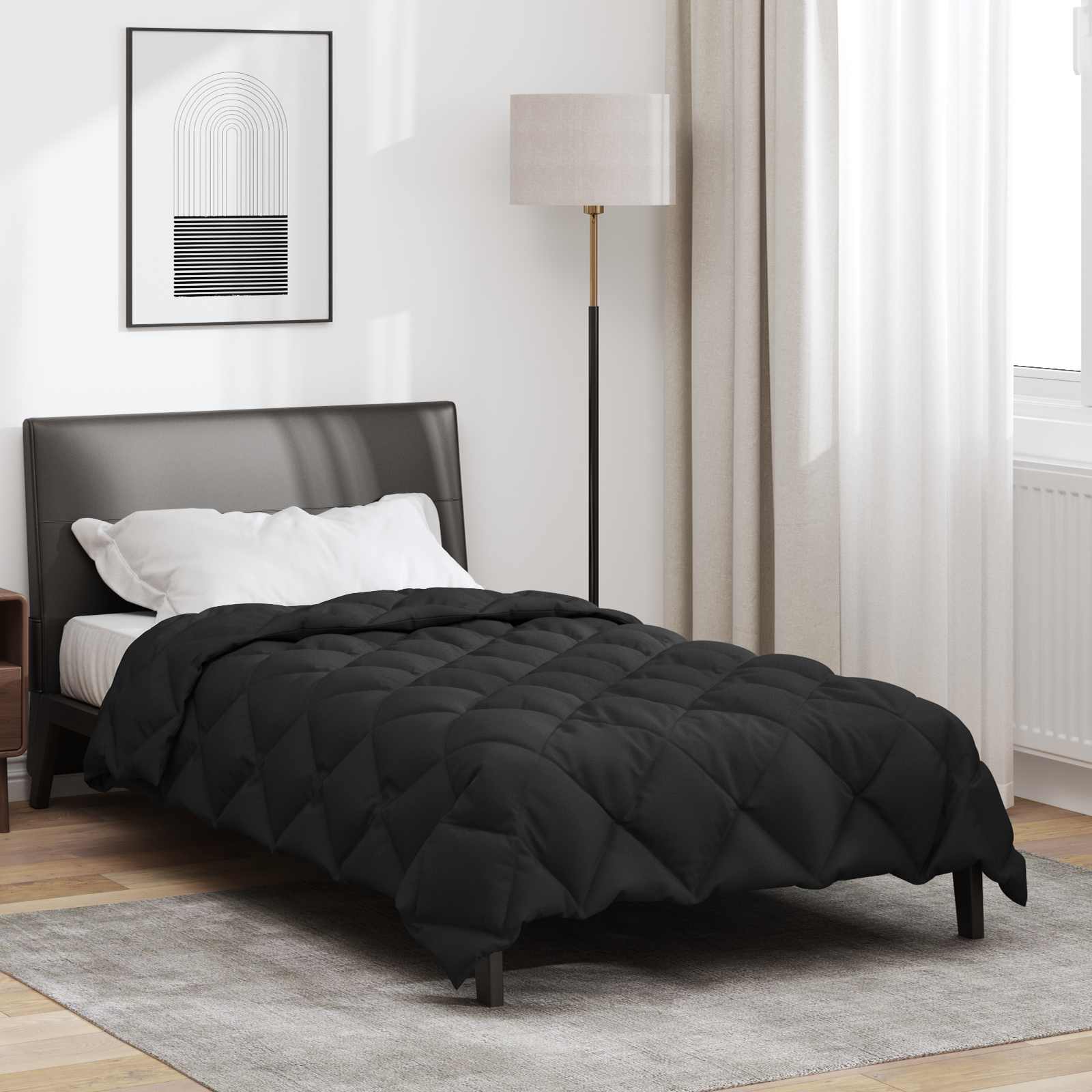 Duvet Invernale Nero 155 x 220 cm Microfibra | homemem39