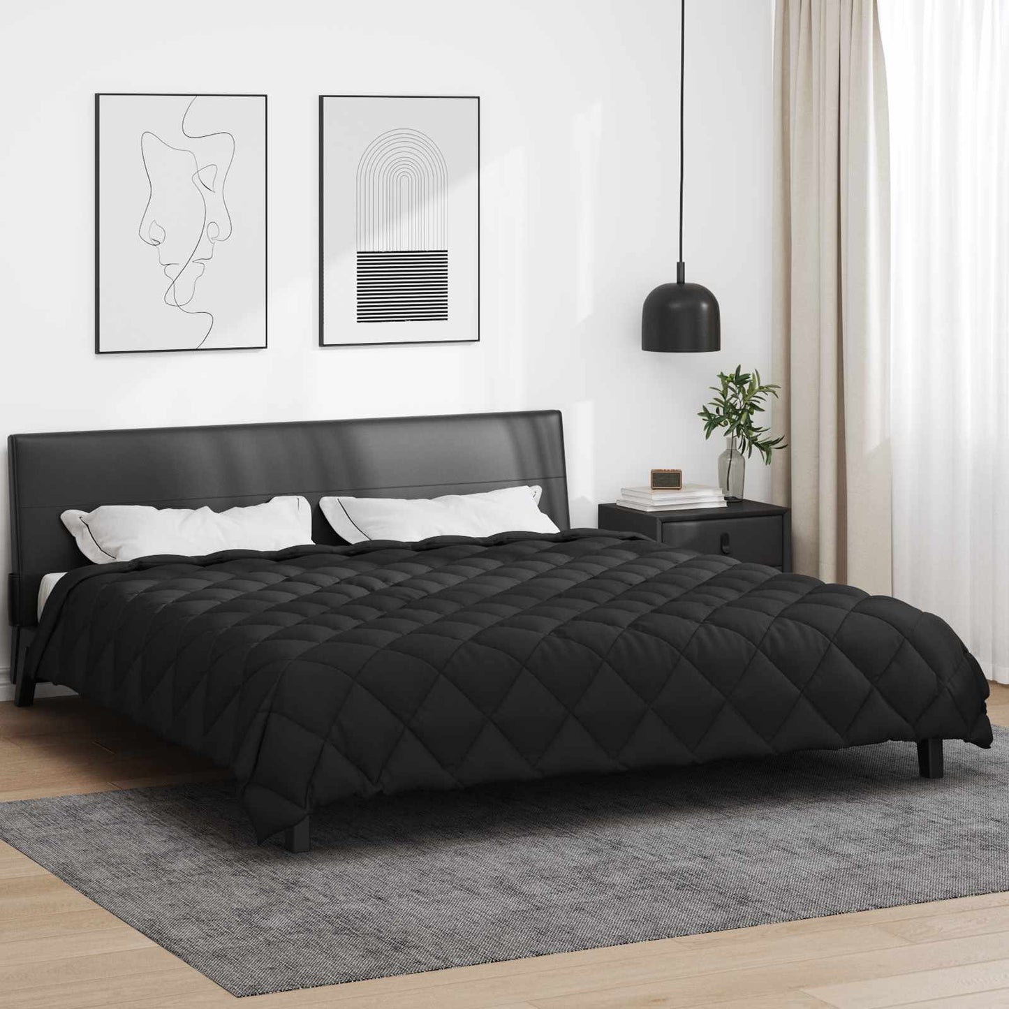 Duvet Invernale Nero 200 x 200 cm Microfibra | homemem39