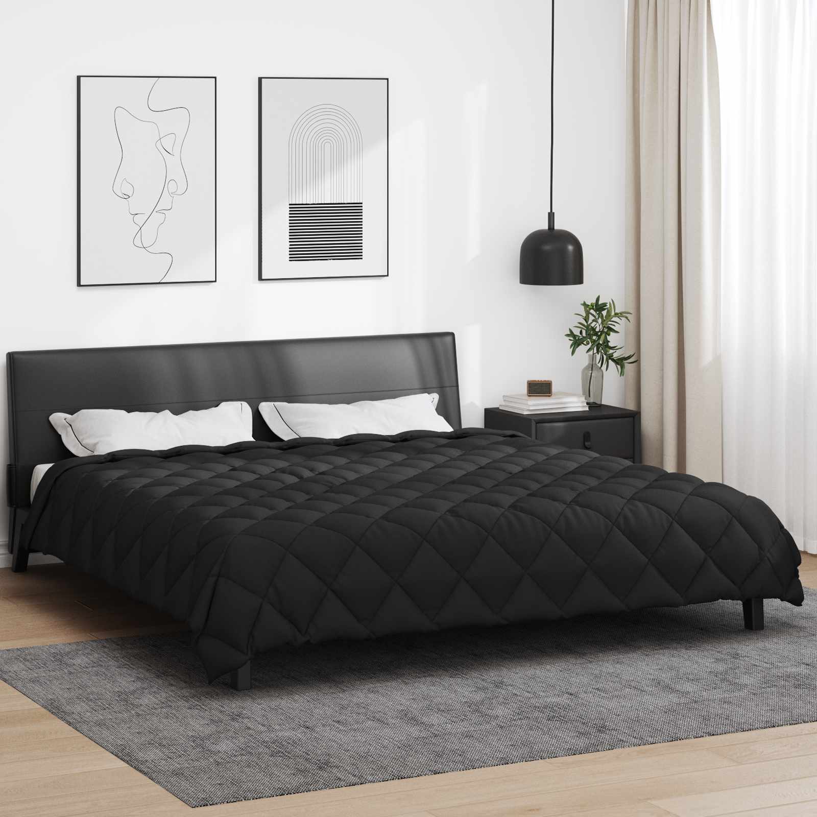 Duvet Invernale Nero 200 x 200 cm Microfibra | homemem39