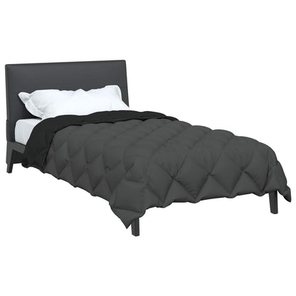 Duvet Invernale Nero e antracite 200 x 135 cm Microfibra