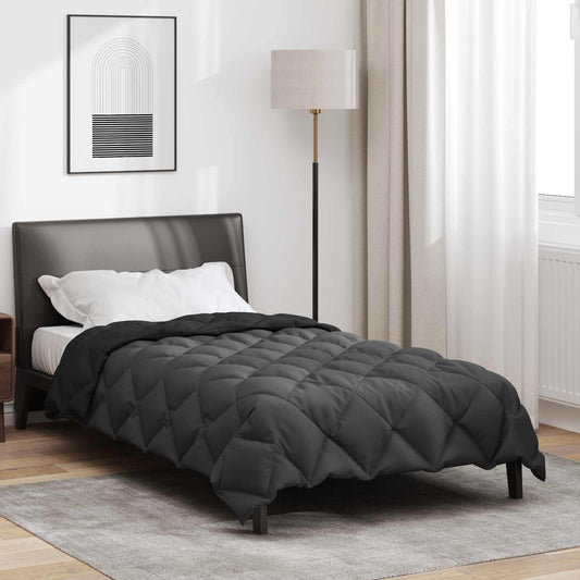 Duvet Invernale Nero e antracite 200 x 140 cm Microfibra