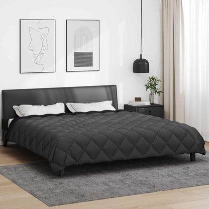 Duvet Invernale Nero e antracite 200 x 200 cm Microfibra