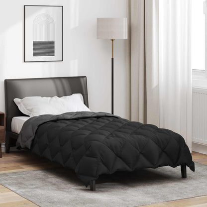 Duvet Invernale Nero e antracite 220 x 155 cm Microfibra