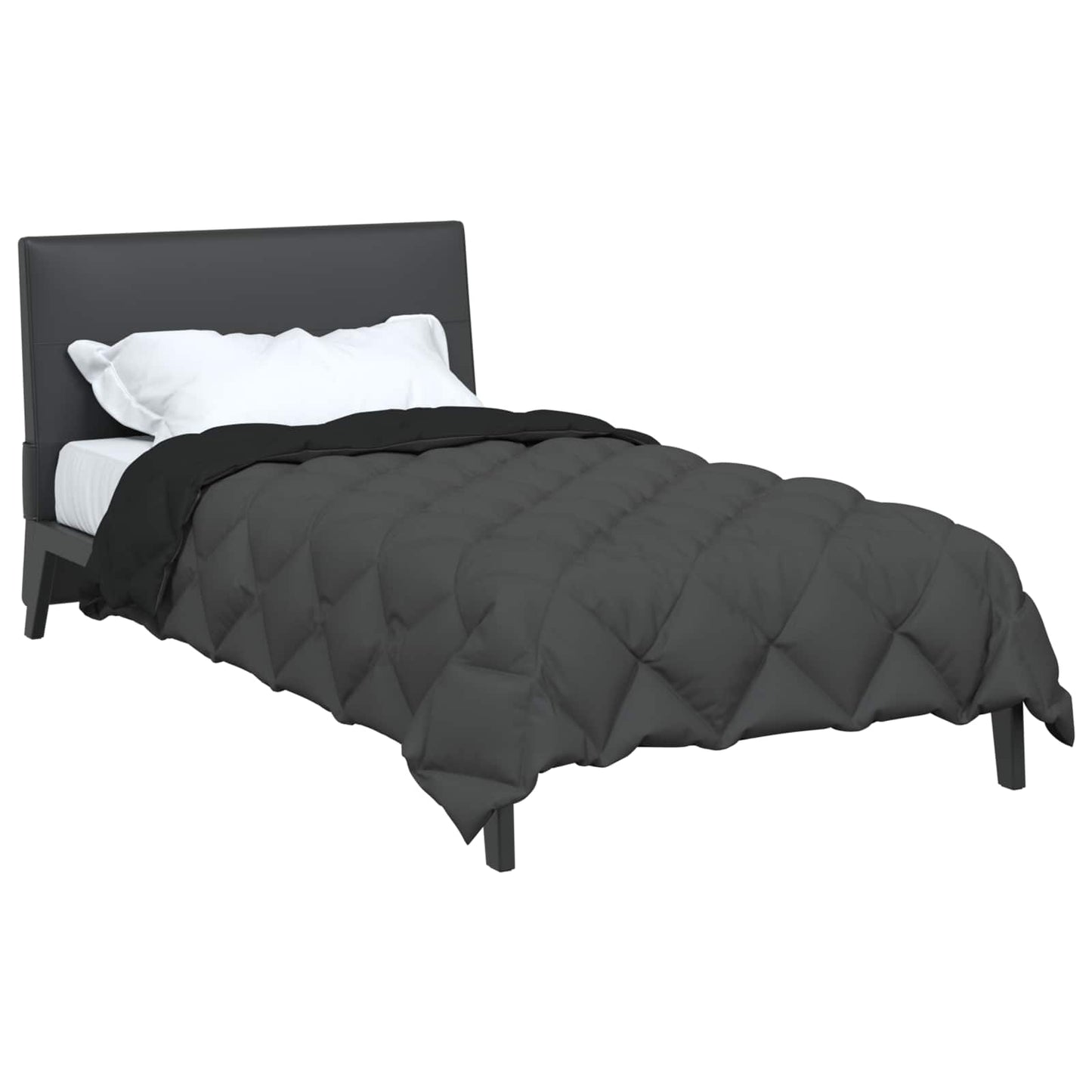Duvet Invernale Nero e antracite 220 x 155 cm Microfibra