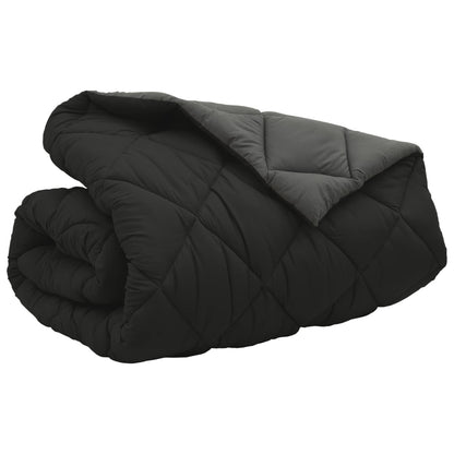 Duvet Invernale Nero e antracite 240 x 260 cm Microfibra