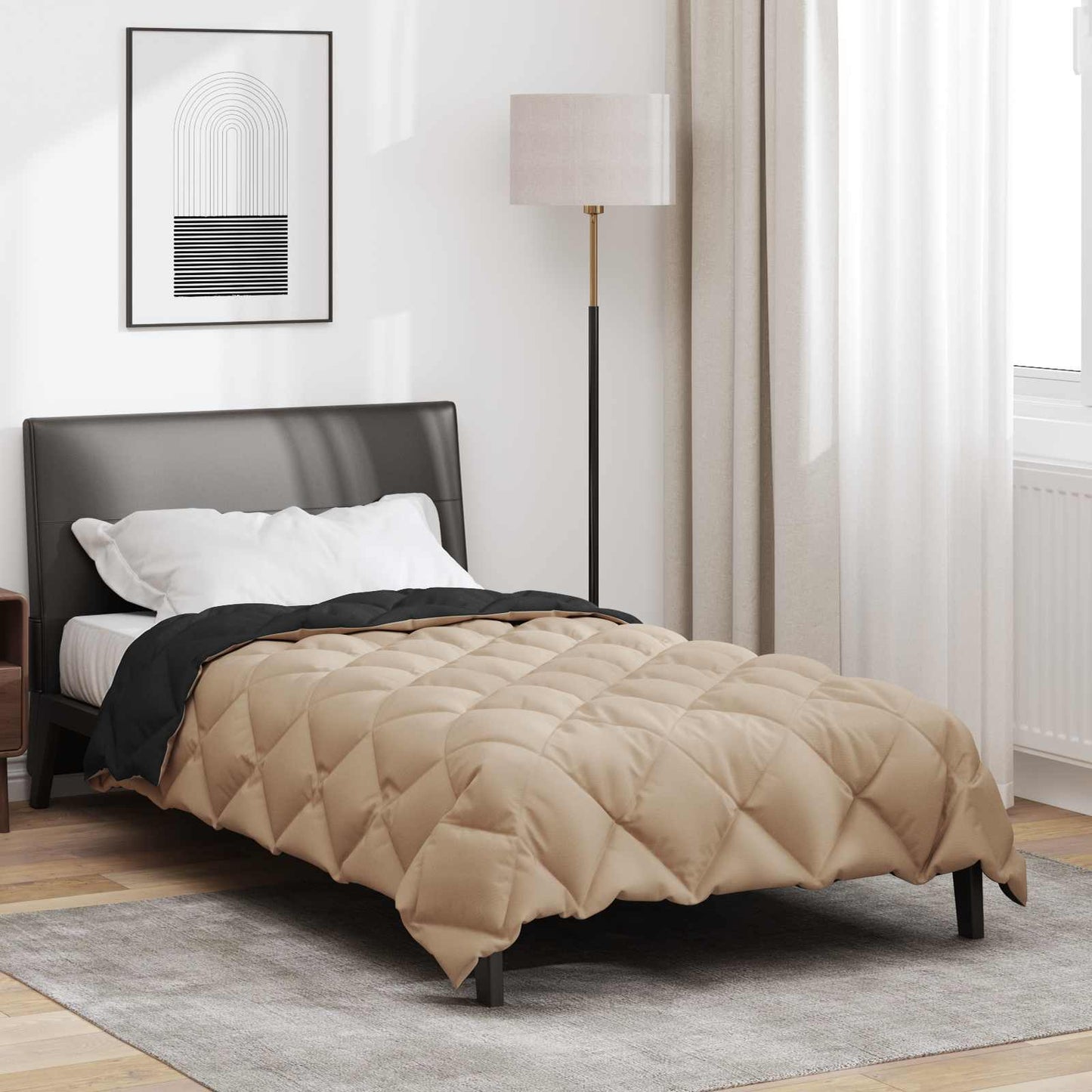 Duvet Invernale Nero e Talpa 135 x 220 cm Microfibra | homemem39