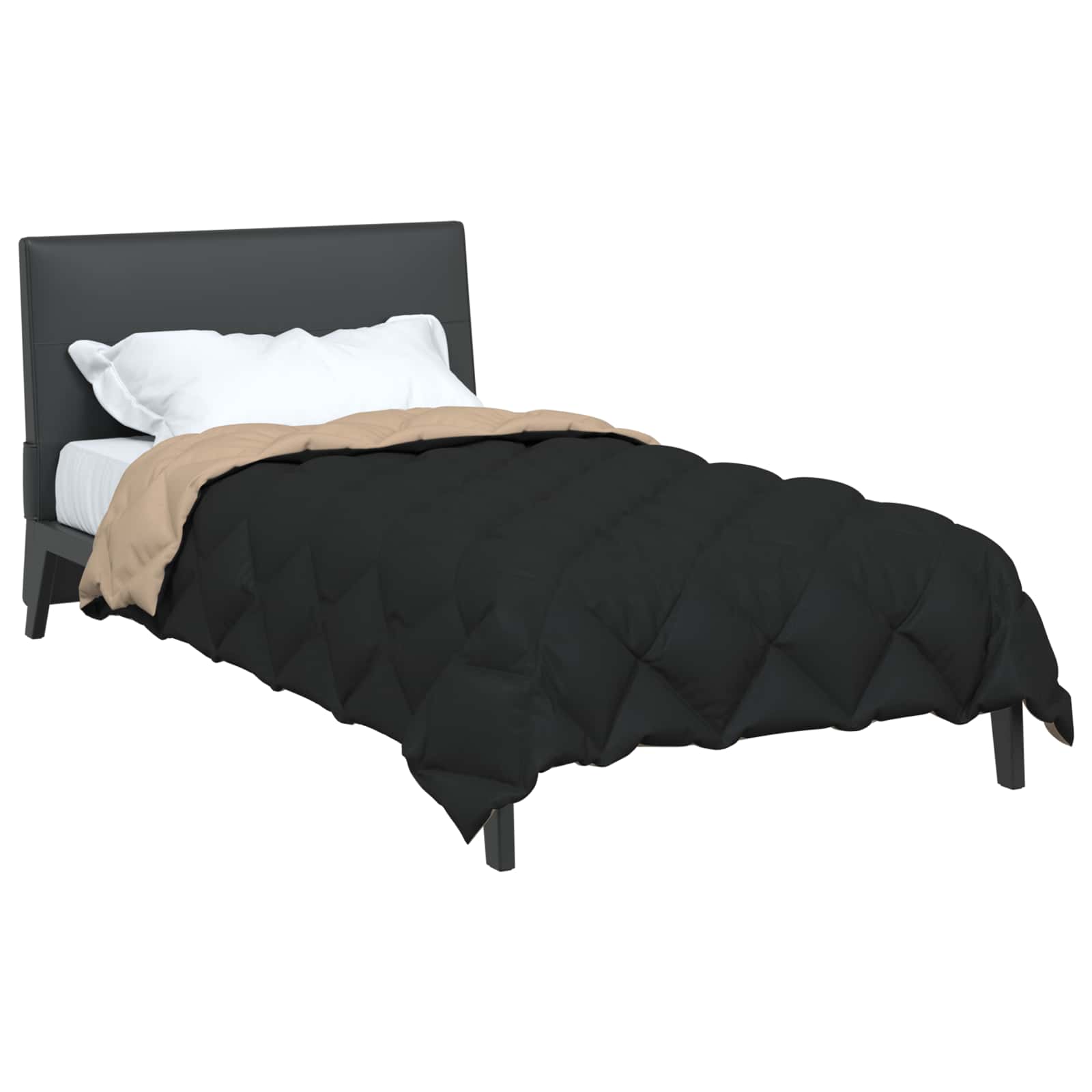 Duvet Invernale Nero e Talpa 135 x 220 cm Microfibra | homemem39